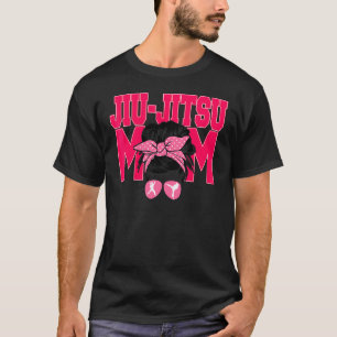 Jiu Jitsu Mum Messy Bun Mum Present  Brazilian Bjj T-Shirt