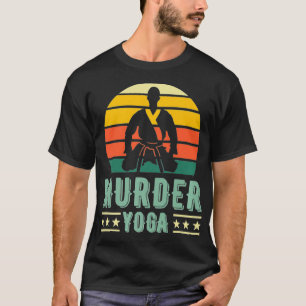Jiu Jitsu Murder Yoga Vintage Sunset Funny Brazili T-Shirt
