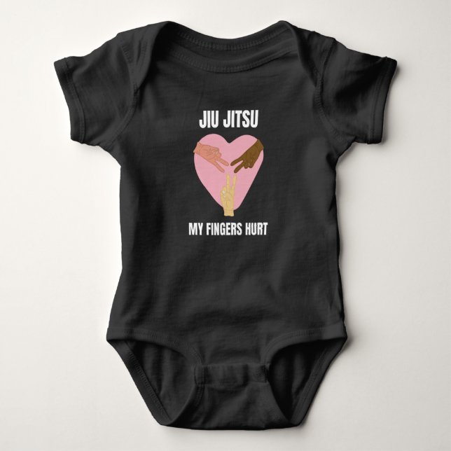 Jiu Jitsu My Fingers Hurt Baby Bodysuit (Front)