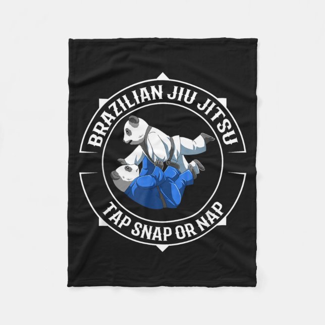 Jiu Jitsu Panda - Lets Roll Fleece Blanket (Front)