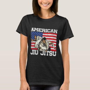 Jiu Jitsu Patriotic American USA Flag Vintage T-Shirt