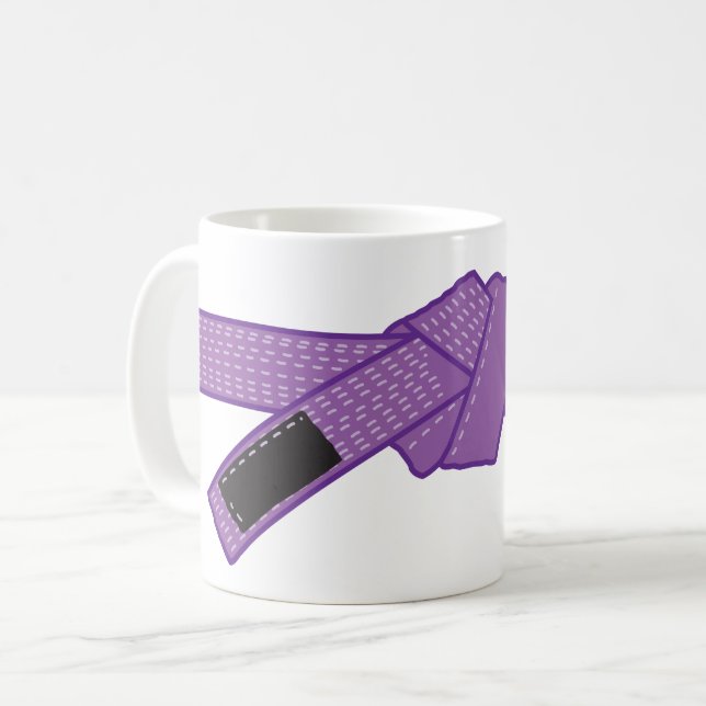 Jiu-jitsu purple belt rank mug (Front Left)