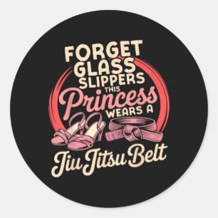 Jiu Jitsu Retro Vintage Forget Glass Slippers This Classic Round Sticker