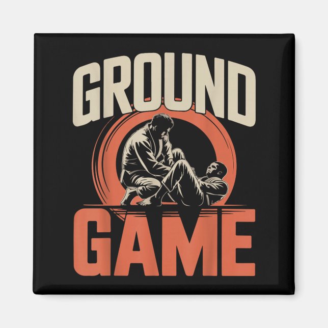 Jiu Jitsu Retro Vintage Ground Game Magnet (Front)