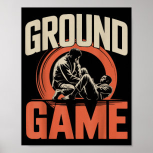 Jiu Jitsu Retro Vintage Ground Game Poster