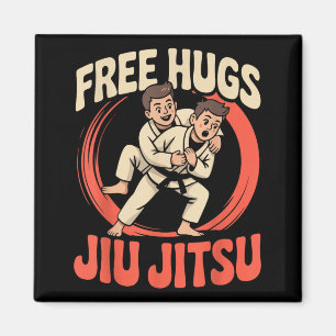 Jiu Jitsu Retro Vintage Hugs Jiu Jitsu Magnet