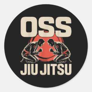 Jiu Jitsu Retro Vintage OSS Jiu Jitsu Classic Round Sticker