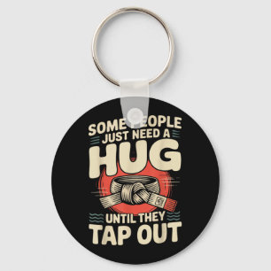 Jiu Jitsu Retro Vintage Some People Need A Hug Key Ring