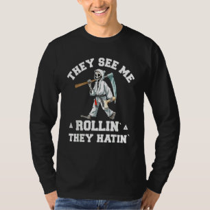 Jiu Jitsu Rollin   BJJ Grappling Grim Reaper T-Shirt