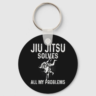 Jiu Jitsu solves problems - Funny Brazilian Jiu Key Ring