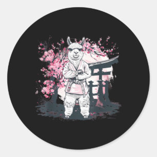 Jiu-Jitsu Taekwondo Kung Fu Alpaca Sakura Judo Classic Round Sticker