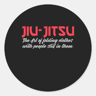 jiu-jitsu the art of folding people classic round sticker