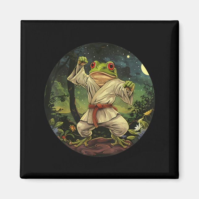 Jiu-Jitsu Toad Kickboxing Forest Taekwondo Frog Magnet (Front)