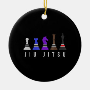 jiu jitsu training   chess, gift  bjj with text. ceramic tree decoration