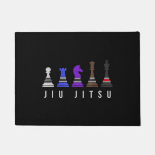 jiu jitsu training   chess, gift  bjj with text. doormat