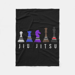 jiu jitsu training   chess, gift  bjj with text. fleece blanket