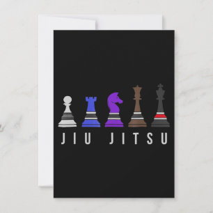 jiu jitsu training chess, gift bjj with text. invitation
