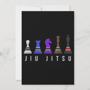 jiu jitsu training chess, gift bjj with text. invitation