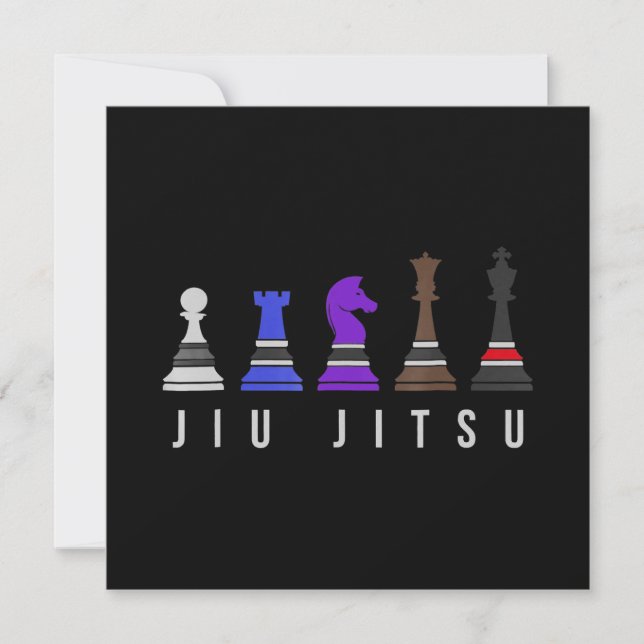 jiu jitsu training   chess, gift  bjj with text. invitation (Front)