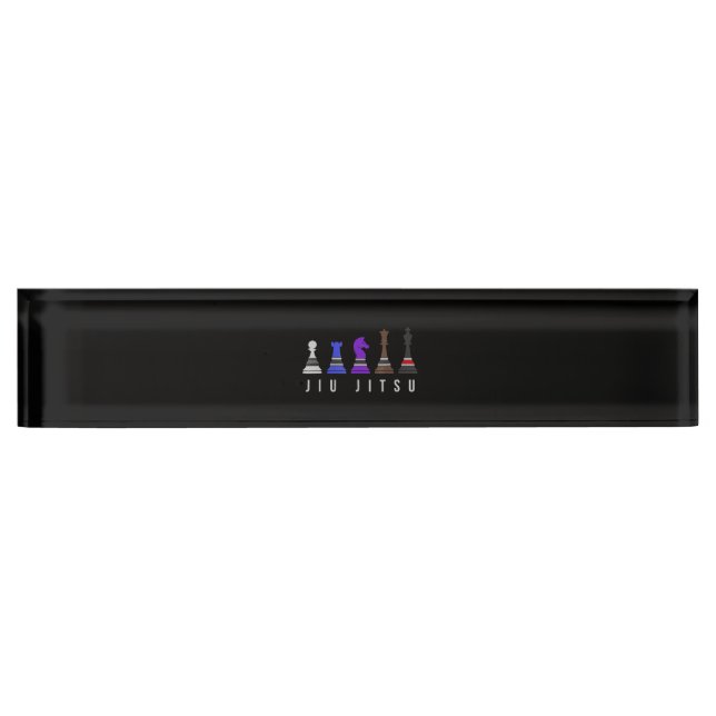 jiu jitsu training   chess, gift  bjj with text. nameplate (Front)