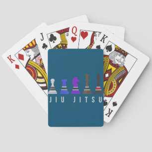 jiu jitsu training chess, gift bjj with text. playing cards