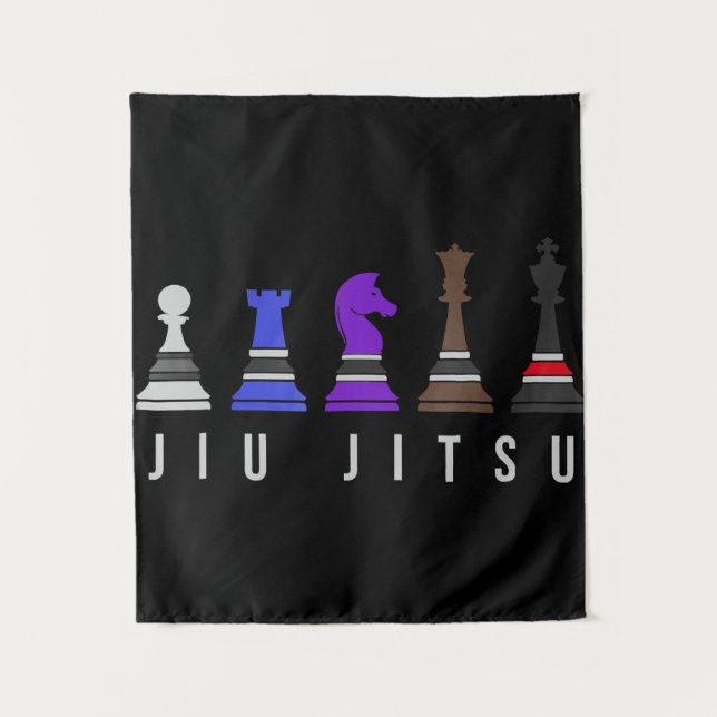 jiu jitsu training   chess, gift  bjj with text. tapestry (Front)