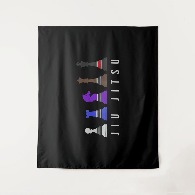 jiu jitsu training   chess, gift  bjj with text. tapestry (Front)