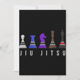jiu jitsu training chess, gift bjj with text. thank you card