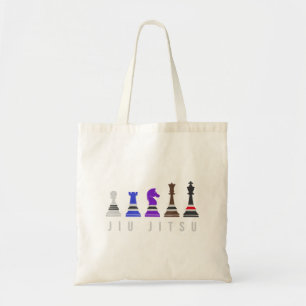 jiu jitsu training chess, gift bjj with text. tote bag
