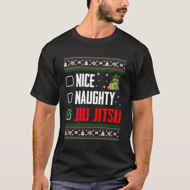 Jiu Jitsu Ugly Christmas T-Shirt (Front)