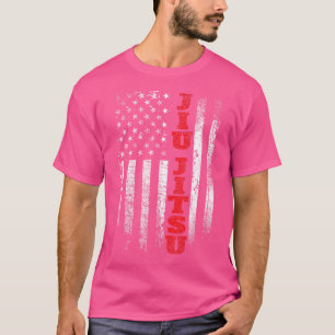 Jiu Jitsu - Usa American Flag Martial Arts Ground  T-Shirt