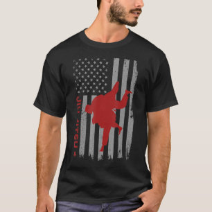 Jiu Jitsu Usa American Flag Mma Bjj Ju Jitsu Men W T-Shirt