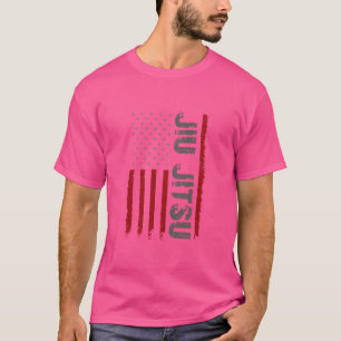 Jiu Jitsu Usa Flag Expert Brazilian Jiu Jitsu Mart T-Shirt