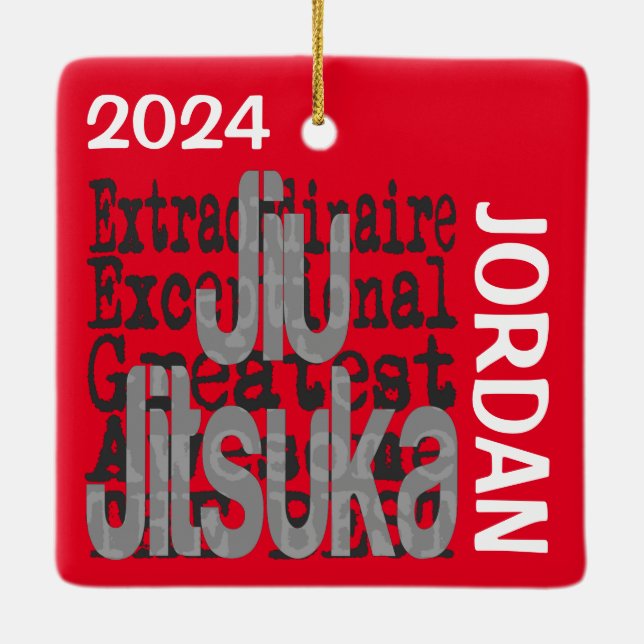 Jiu Jitsuka Extraordinaire CUSTOM Ceramic Ornament (Back)
