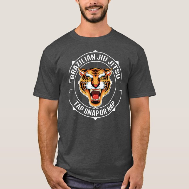 Jiujitsu Tiger Brazilian Jiu Jitsu BJJ and T-Shirt (Front)