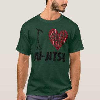 JiuJitsu white T text I love JiuJitsu T-Shirt