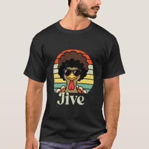 Jive Afro Turkey Face Thanksgiving Retro Vintage M T-Shirt