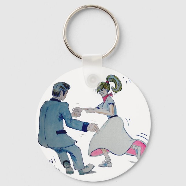Jive Fun! swing dancing rock and roll Key Ring (Front)