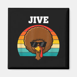 Jive Turkey Afro Retro 70s Thanksgiving Turkey Day Magnet