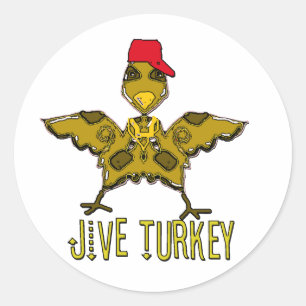 jive turkey classic round sticker