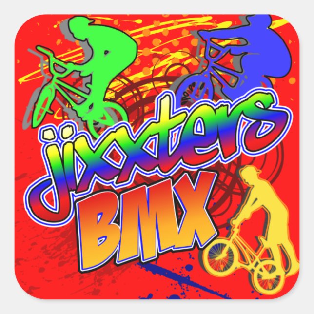Jixxter BMX Square Sticker (Front)