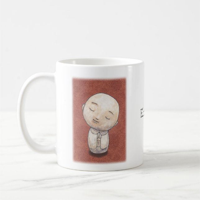 Jizo Art Kindness Compassion Meditation Custom  Coffee Mug (Left)