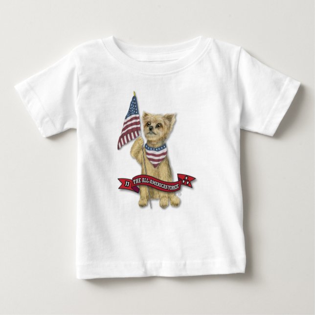 JJ, The All-American Yorkie Baby T-Shirt (Front)