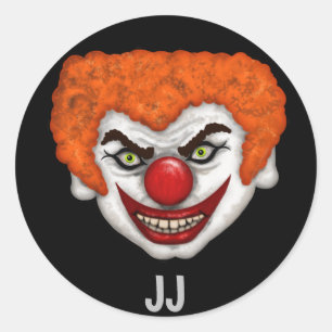 JJ the Creepy Clown   Halloween Fun Classic Round Sticker