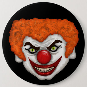 JJ the Creepy Face Clown Cherie's Art (c)2020 6 Cm Round Badge