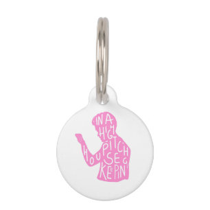 JJs silhouette housekeeping quote in pastel pink Pet Tag