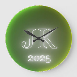 JK 2025 Green Yellow Wall Clock