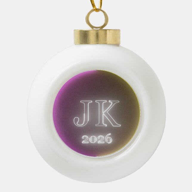 JK 2026 Ceramic Ball Christmas Ornament (Front)