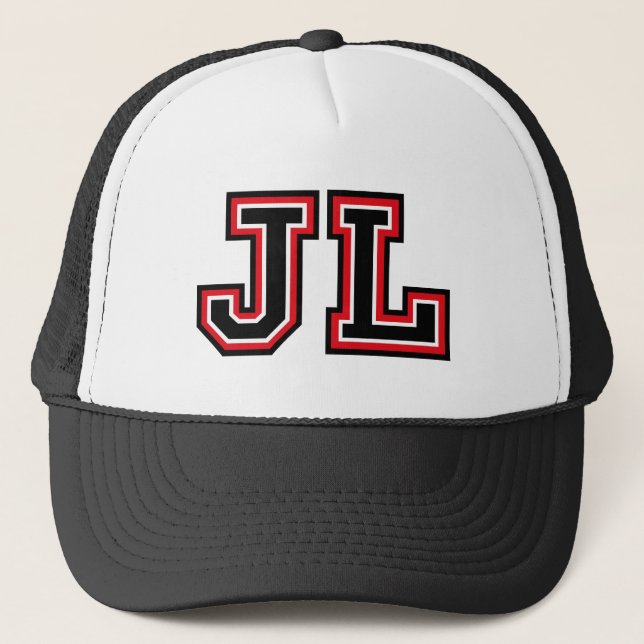'JL' Monogram Trucker Hat (Front)