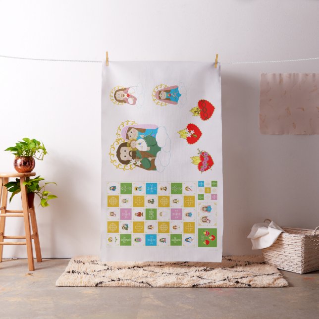 +JMJ+  Cute Saint Baby Quilt Squares and Dolls Fabric (In Situ)